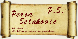 Persa Selaković vizit kartica